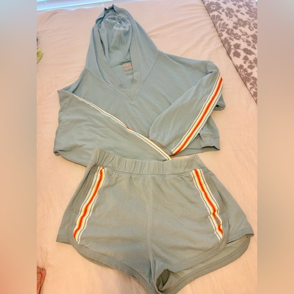 Free People Movement Shorts and Hoodie Set